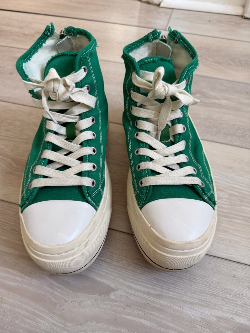 R13 Kurt Green Platform High-Top Canvas Sneakers size 8